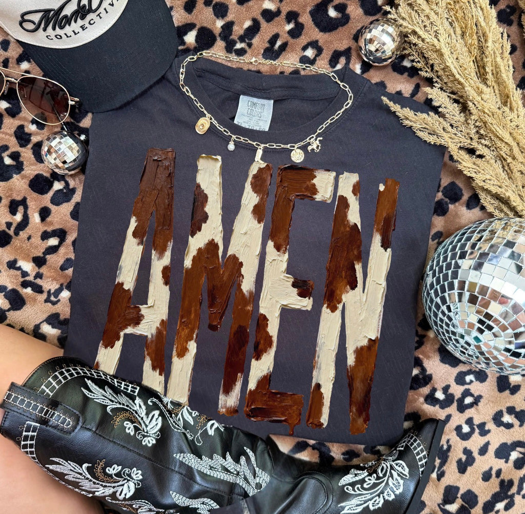 AMEN Cow Print-  Women’s Graphic Tee