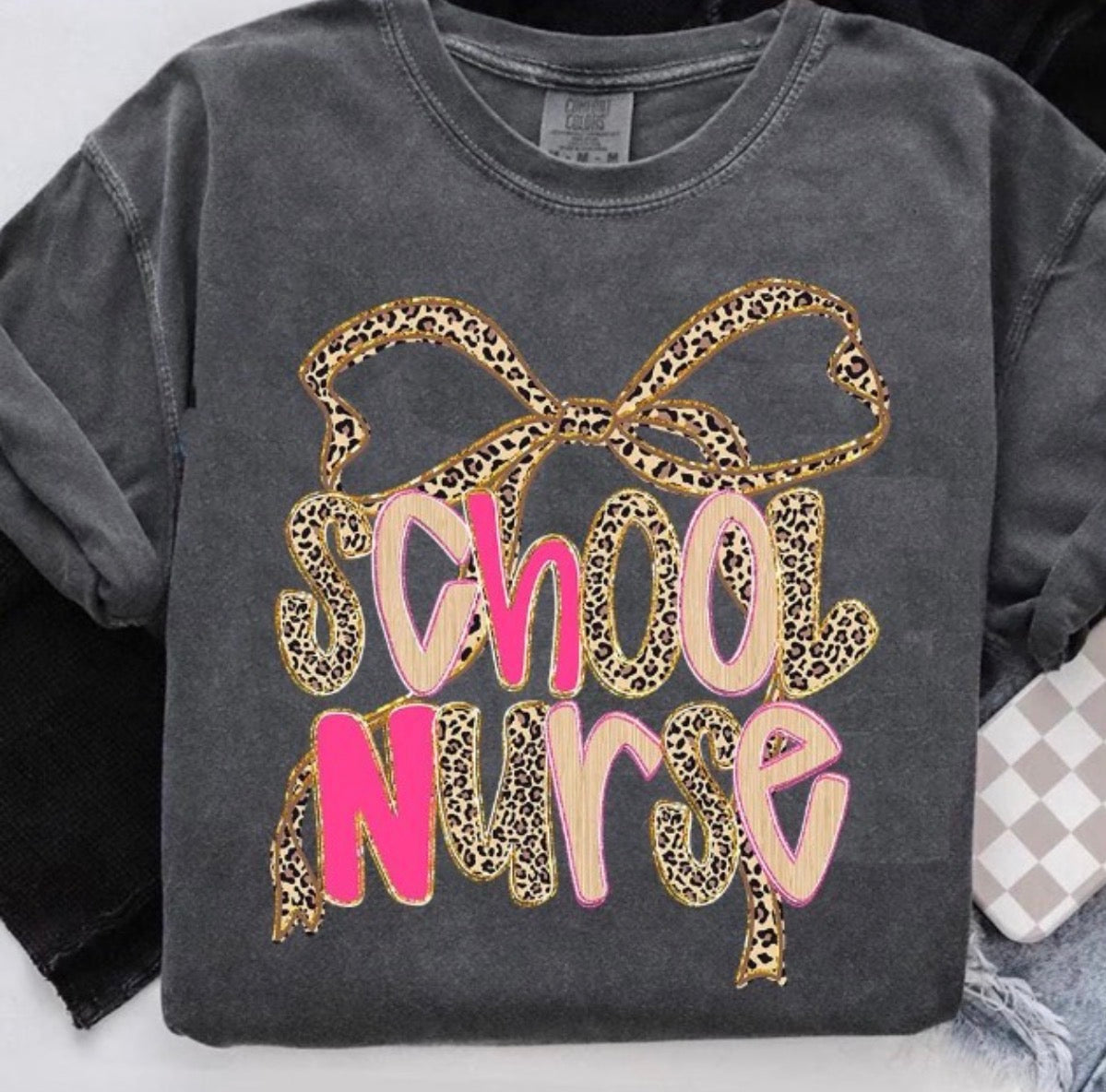 Coquette Leopard School Nurse - Women’s Graphic Tee