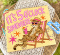 5 O’ Clock Somewhere Leopard Graphic Tee