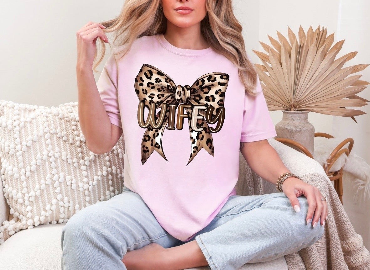 “Wifey” Leopard Bow - DTF Transfer
