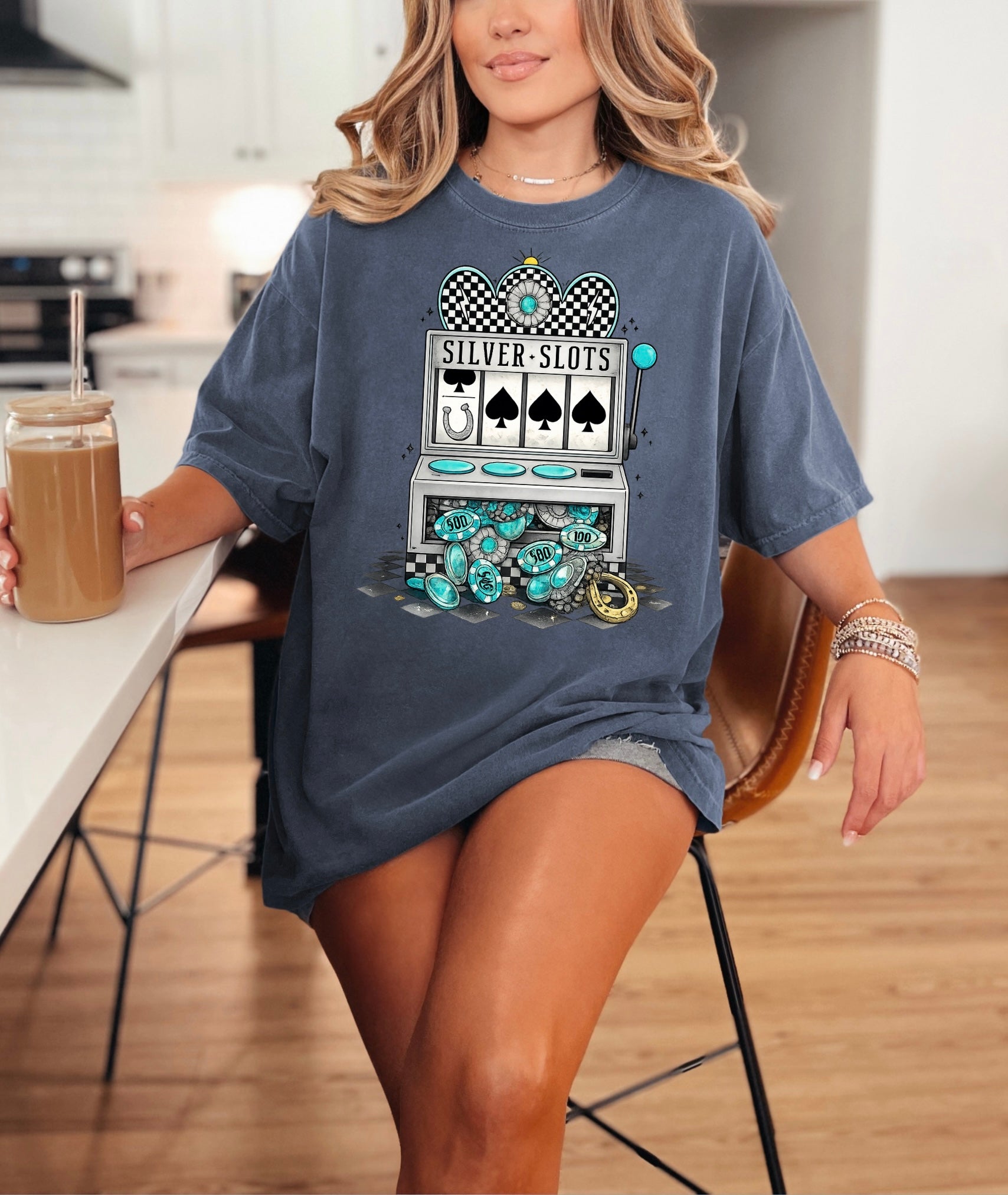 Turquoise Silver Slots - Women’s Graphic Tee