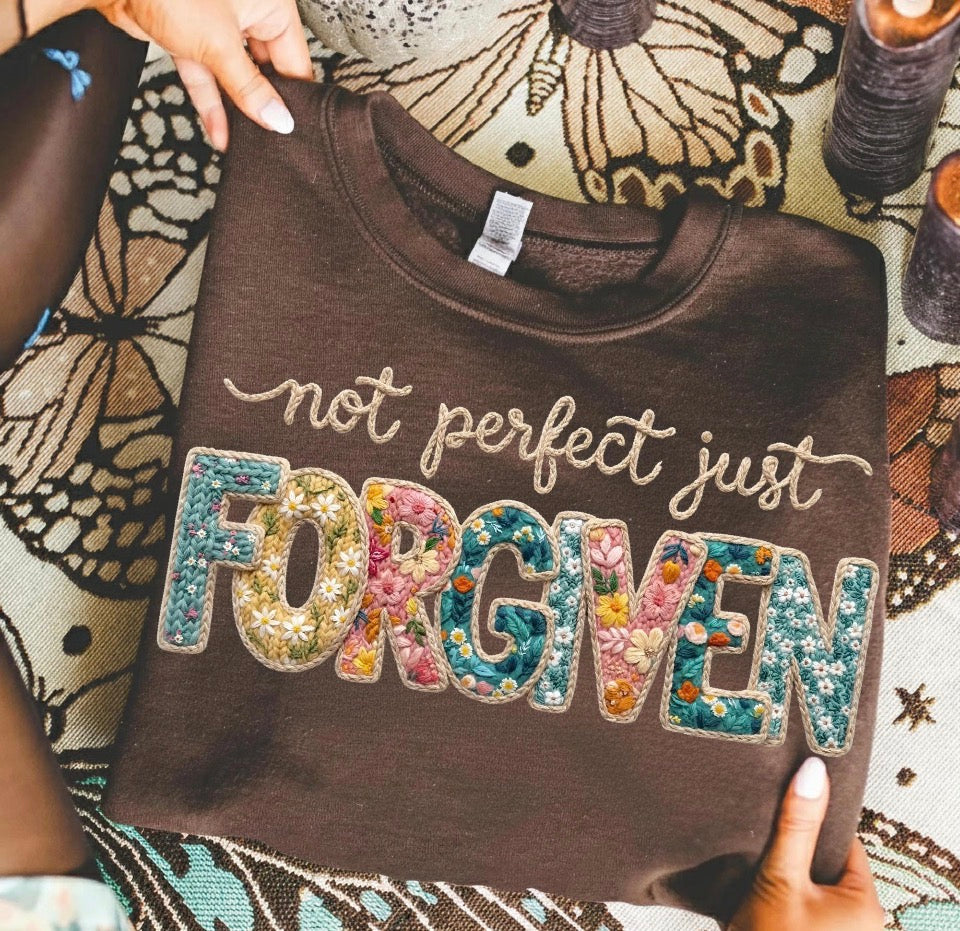 Not Perfect Just Forgiven Faux Yarn -  Women’s Graphic Tee
