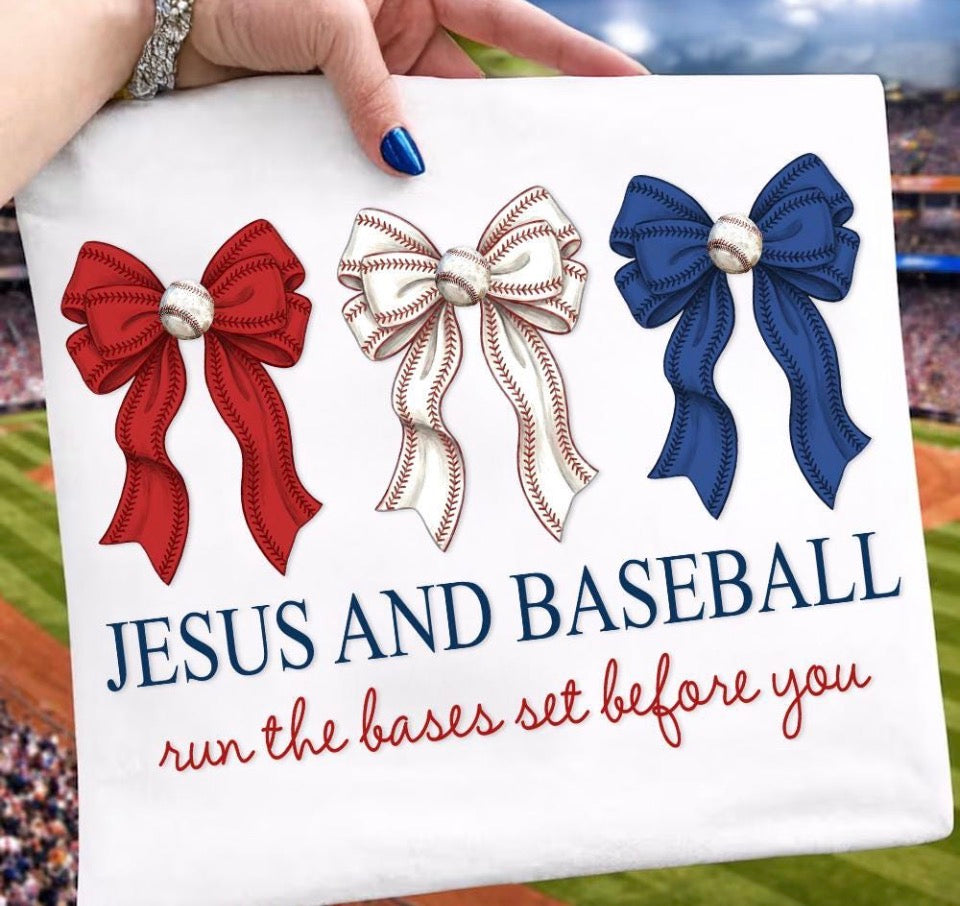 Jesus & Baseball Bow Coquette - Women’s Graphic Tee