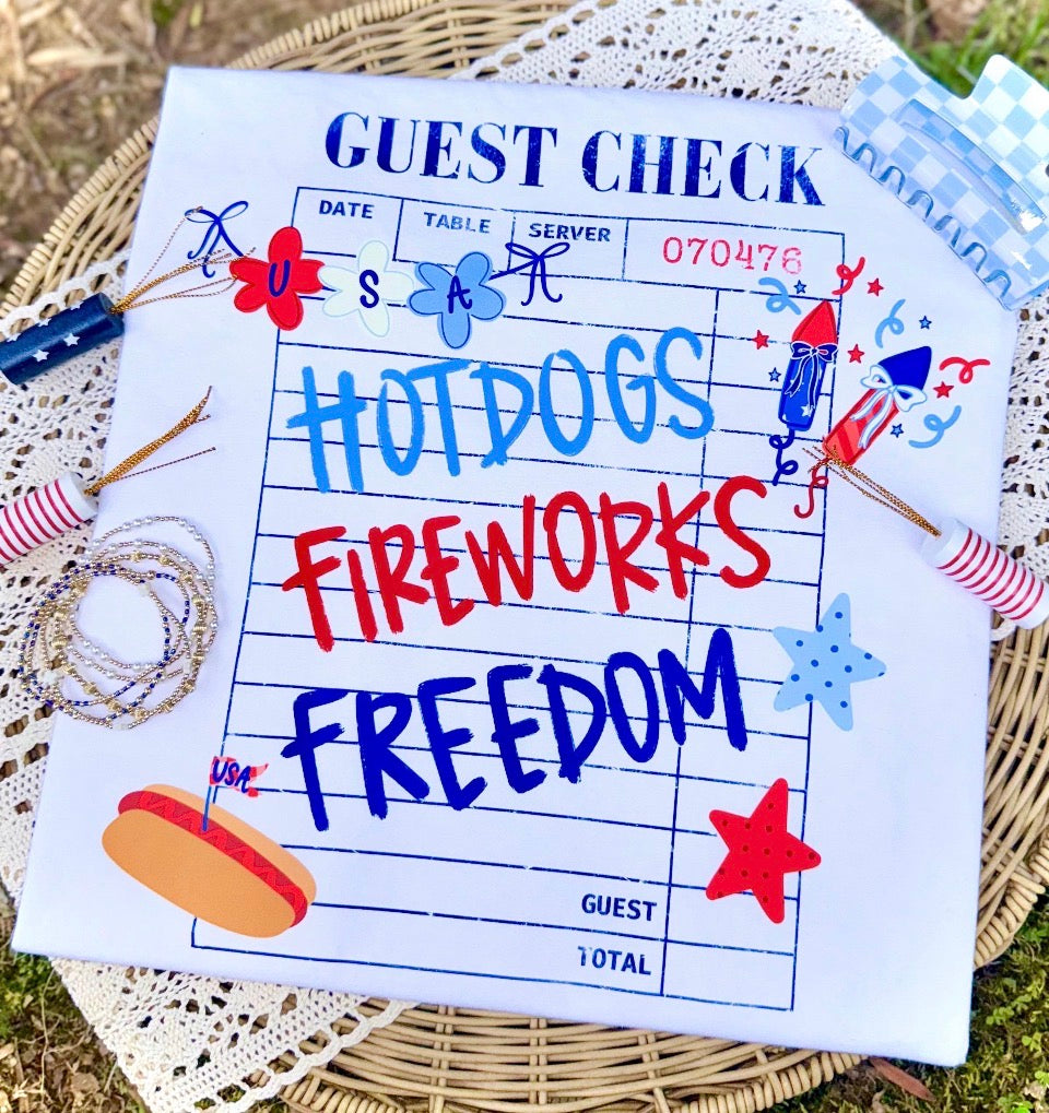 Guest Check Patriotic Graphic Tee