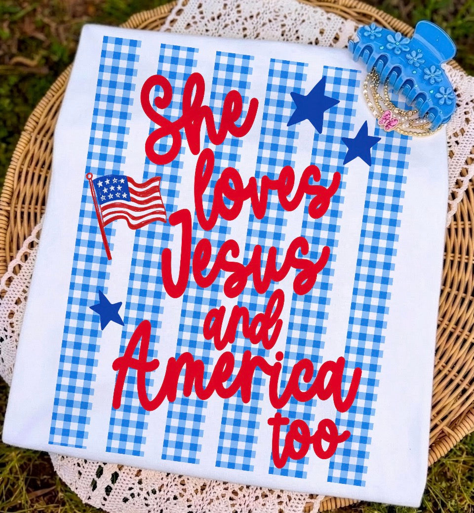 She Loves Jesus and America Too Graphic Tee (Copy)